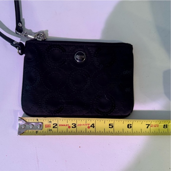 Coach EUC Black Wristlet with Embossed Logo - Picture 3 of 5